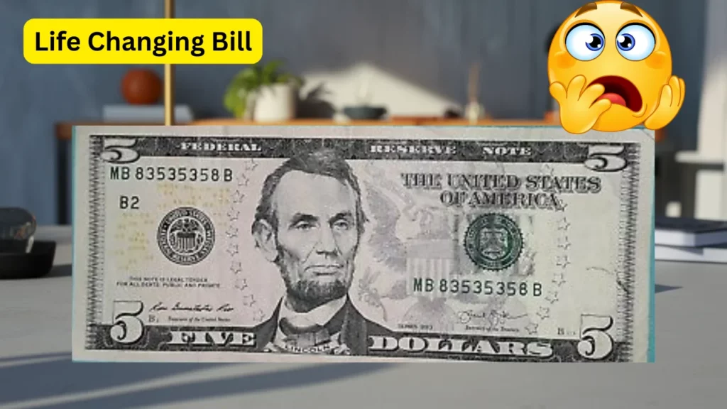 $5 Bill With Repeater Serial 58585858